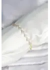 Zirkon Taşlı Pirinç Yonca Model Bileklik