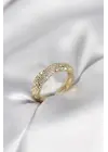 Zirkon Taşlı Puntalı Gold Renk Kadın Yüzük