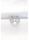 Zirkon Taşlı Silver Renk Ayarlanabilir Yüzük