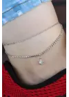 Zirkon Taşlı Silver Renk Çift Zincir Hal Hal