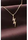 Zirkon Taşlı Şimşek Tasarımlı Kadın Kolye