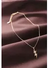 Zirkon Taşlı Şimşek Tasarımlı Kadın Kolye