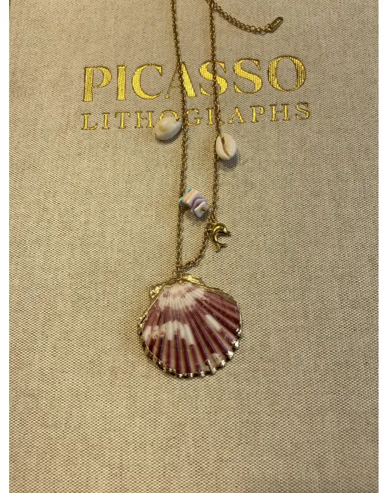 Deniz Kabuklu Kırmızı İstiridye Kolye