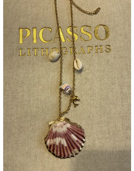 Deniz Kabuklu Kırmızı İstiridye Kolye