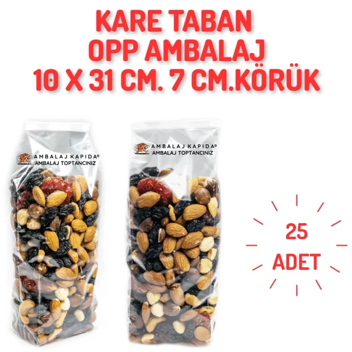 10x31 Opp Körüklü Kare Taban Poşet - 25 Adet