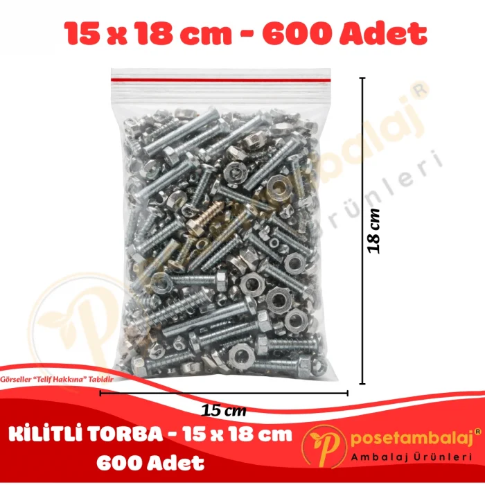 15x18 cm. Kilitli Torba (600 Adet)
