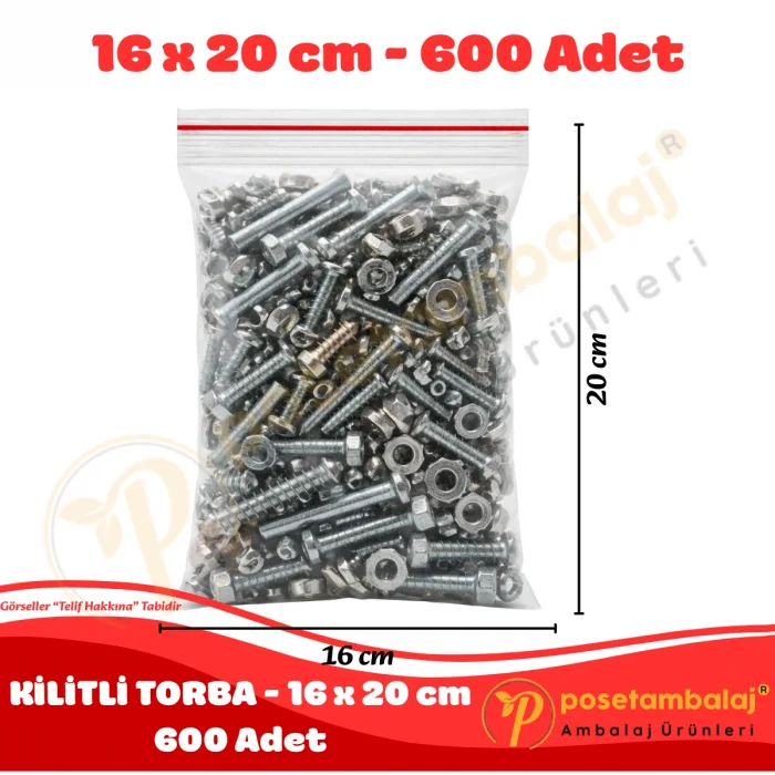16x20 cm. Kilitli Torba (600 Adet)