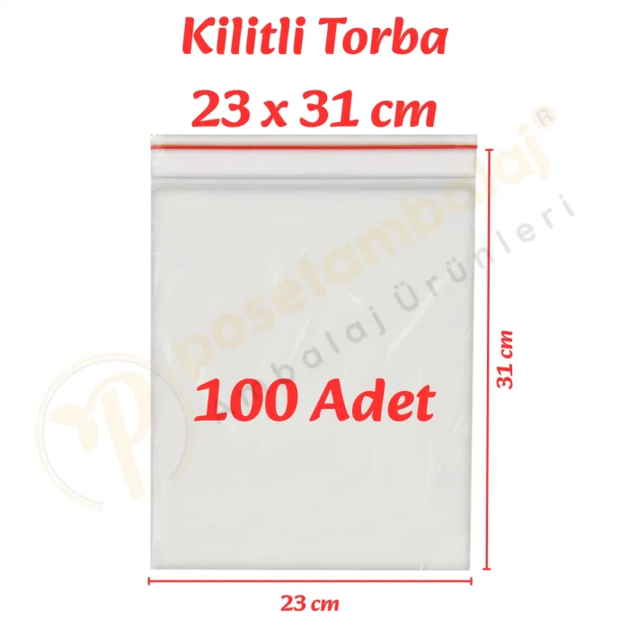 23x31 cm. Kilitli Torba (100 Adet)