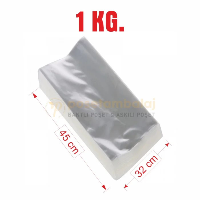 32x45 cm. Şeffaf Bantsız Düz Jelatin / 1 kg.