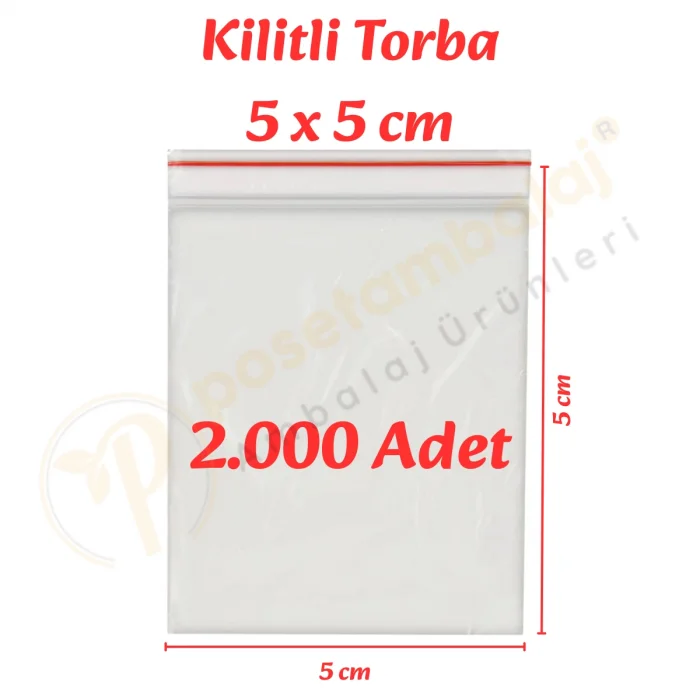 5x5 cm. Kilitli Torba (2.000 Adet)