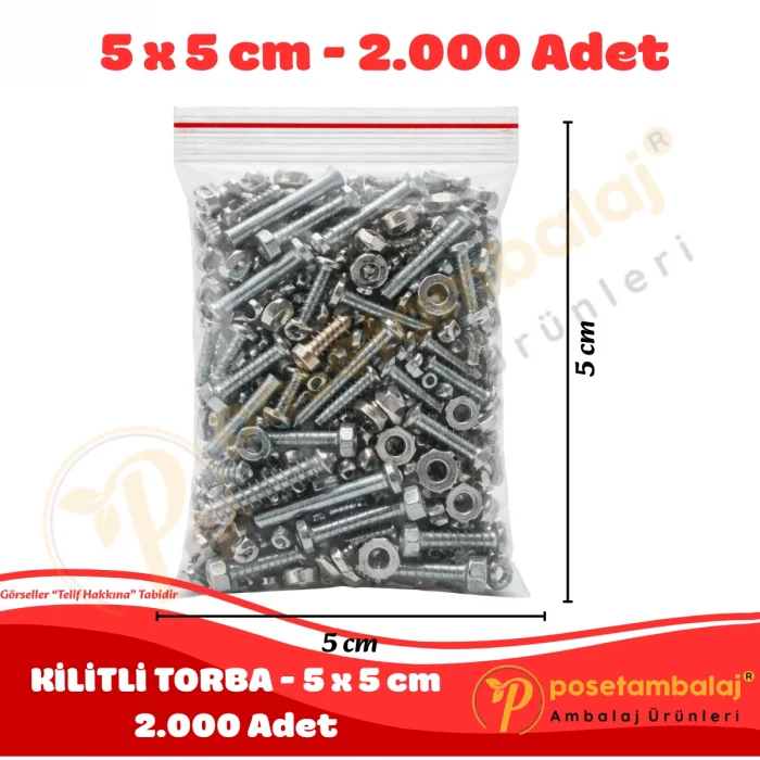 5x5 cm. Kilitli Torba (2.000 Adet)