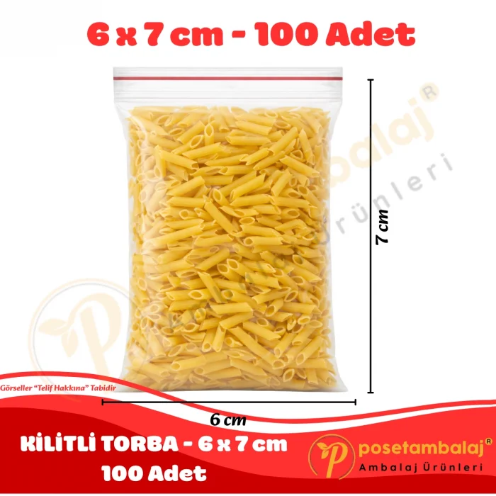 6x7 cm. Kilitli Torba (100 Adet)