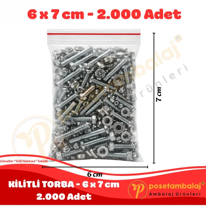 6x7 cm. Kilitli Torba (2.000 Adet)