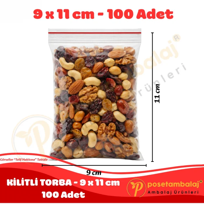 9x11 cm. Kilitli Torba (100 Adet)