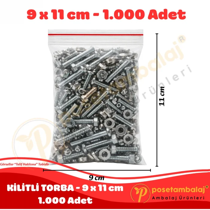 9x11 cm. Kilitli Torba (1.000 Adet)