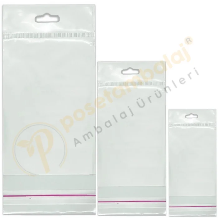 9x25 cm (Kapalı Hali 9x15 cm) 1.000 Adet OPP Askılı Meksika Şapkalı Poşet