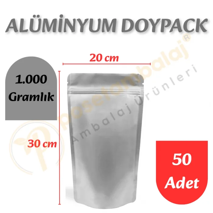 Alüminyum Kilitli Doypack 20x30x10 cm (50 Adet)