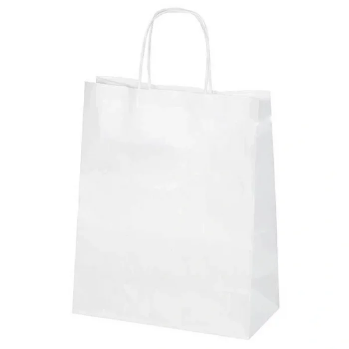 Beyaz Kraft Çanta Büyük Boy 31x12x41 cm 25 Adet