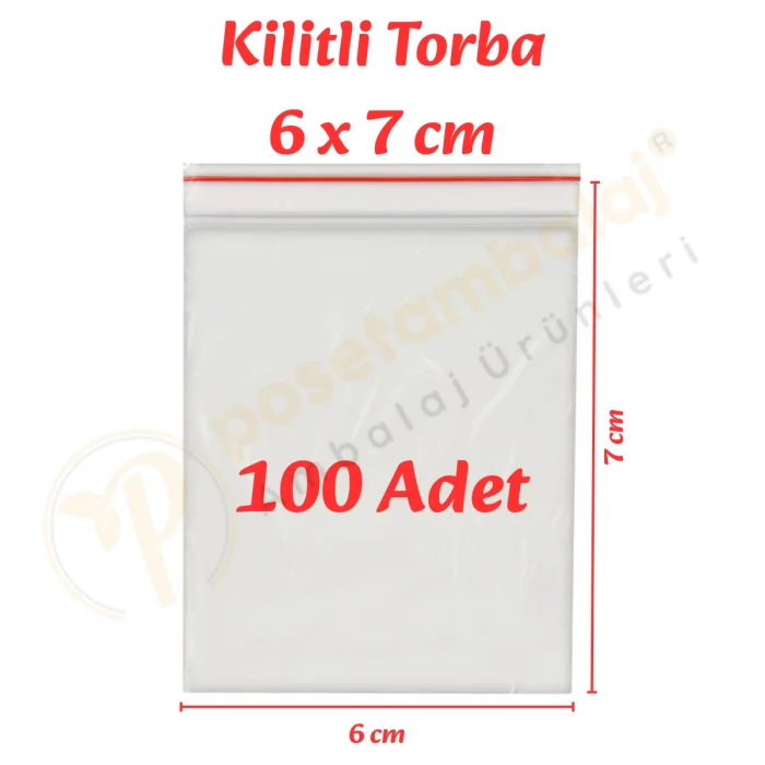 6x7 cm. Kilitli Torba (100 Adet)