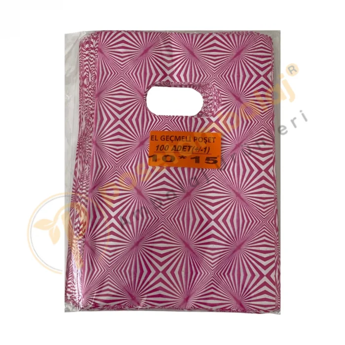 Pembe Sonsuzluk Desenli Hediyelik Poşet 10x15 cm