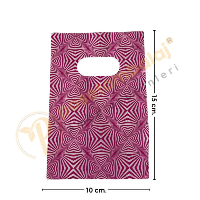 Pembe Sonsuzluk Desenli Hediyelik Poşet 10x15 cm