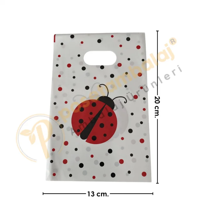 Uğur Böceği Desenli Hediyelik Poşet 13x20 cm