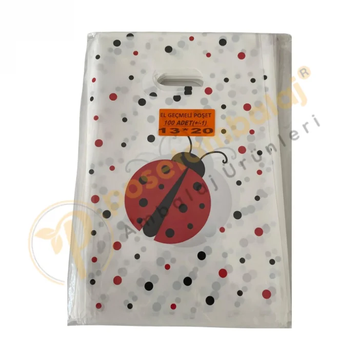 Uğur Böceği Desenli Hediyelik Poşet 13x20 cm