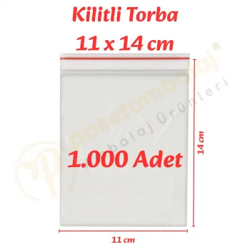 11x14 cm. Kilitli Torba (1.000 Adet)