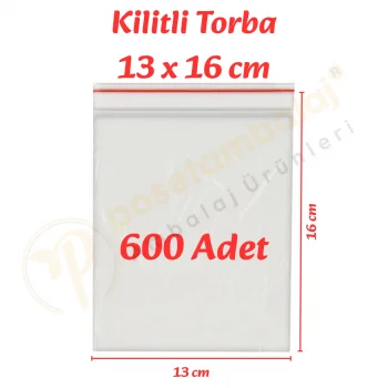 13x16 cm. Kilitli Torba (600 Adet)