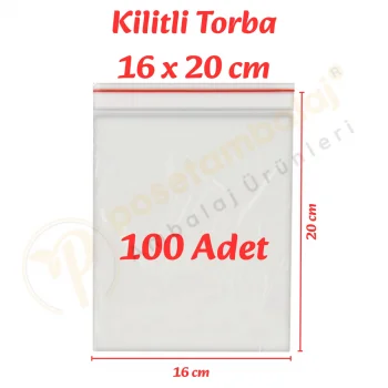 16x20 cm. Kilitli Torba (100 Adet)