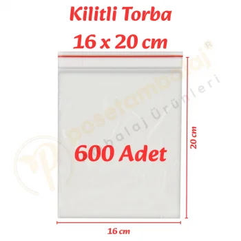 16x20 cm. Kilitli Torba (600 Adet)