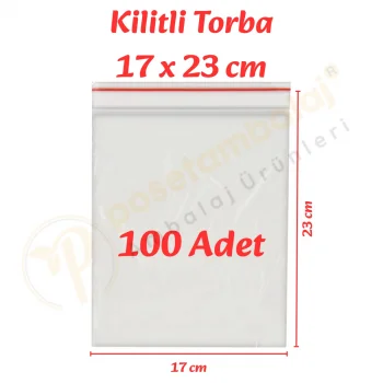 17x23 cm. Kilitli Torba (100 Adet)