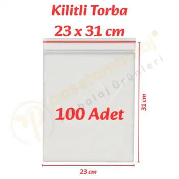 23x31 cm. Kilitli Torba (100 Adet)