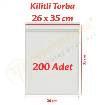 26x35 cm. Kilitli Torba (200 Adet)