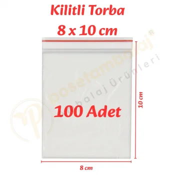 8x10 cm. Kilitli Torba (100 Adet)