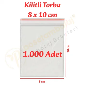 8x10 cm. Kilitli Torba (1.000 Adet)