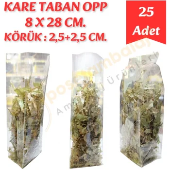 Kare Taban Körüklü OPP 8x28+5 cm (25 Adet)