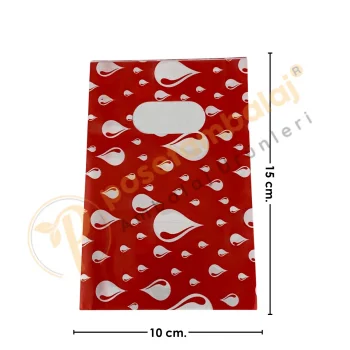 Kırmızı Damla Desenli Takı Poşeti 10x15 cm | Hediyelik