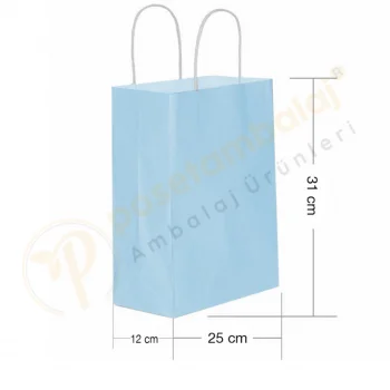 Mavi Kraft Çanta Orta Boy 25x12x31 cm 25 Adet