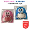 100 Adet Pembe-Mavi Renkli Canavar Desenli Cake Pop & Kurabiye Poşeti-10x15 cm