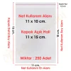 11x10+5 cm.(11x15) 250 Adet Şeffaf Bantlı Yapışkanlı OPP Poşet