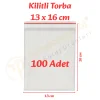 13x16 cm. Kilitli Torba (100 Adet)