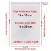 16x15+5 cm.(16x20) 1.000 Adet Şeffaf Bantlı Yapışkanlı OPP Poşet