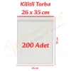 26x35 cm. Kilitli Torba (200 Adet)