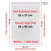 26x37+5 cm.(26x42) 1.000 Adet Şeffaf Bantlı Yapışkanlı Jelatin Poşet