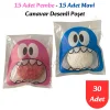 30 Adet Pembe-Mavi Renkli Canavar Desenli Cake Pop & Kurabiye Poşeti-10x15 cm