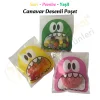 30 Adet Sarı-Pembe-Yeşil Renkli Canavar Desenli Cake Pop & Kurabiye Poşeti-10x15 cm