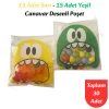 30 Adet Sarı-Yeşil Renkli Canavar Desenli Cake Pop & Kurabiye Poşeti-10x15 cm
