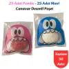 50 Adet Pembe-Mavi Renkli Canavar Desenli Cake Pop & Kurabiye Poşeti-10x15 cm