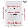 5x15+5 cm.(5x20) 1.000 Adet Şeffaf Bantlı Yapışkanlı OPP Poşet